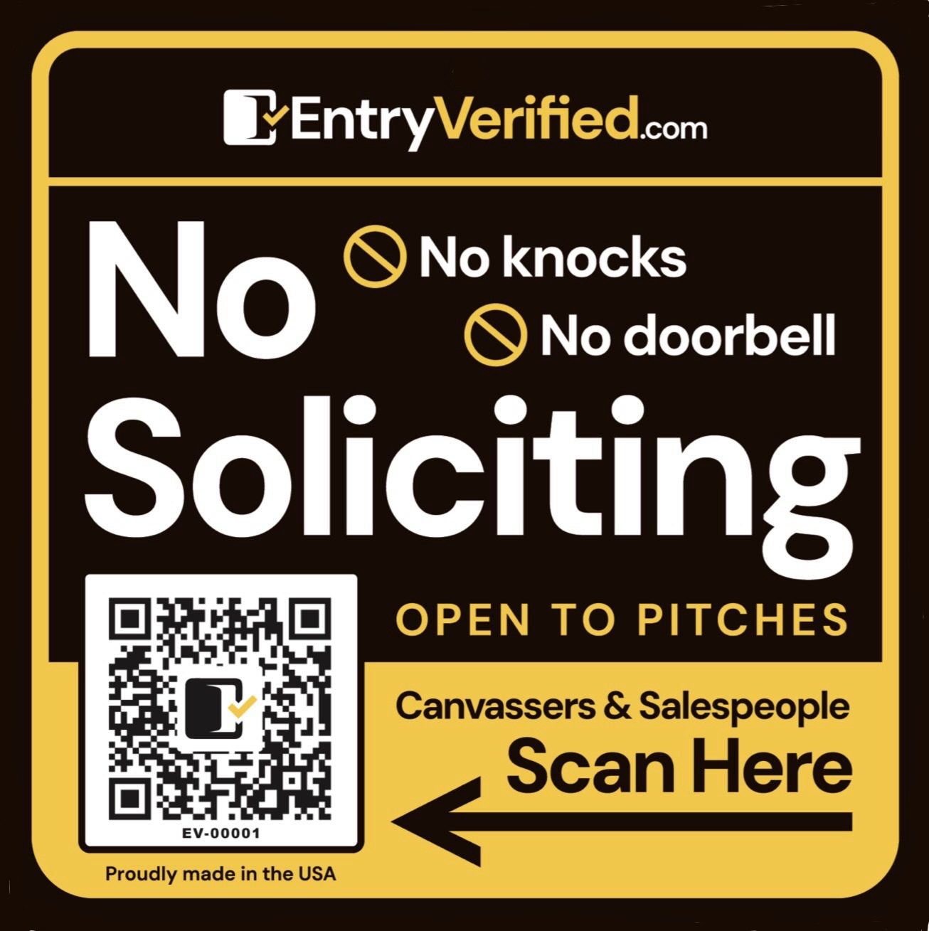 EntryVerified door sign
